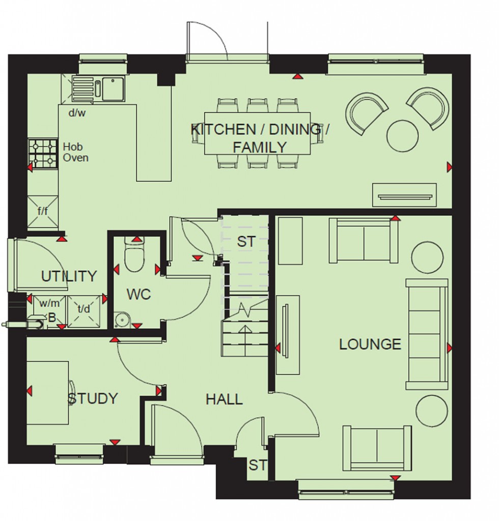 Floorplan for Plot 22, The Rowan, Silkin Meadows