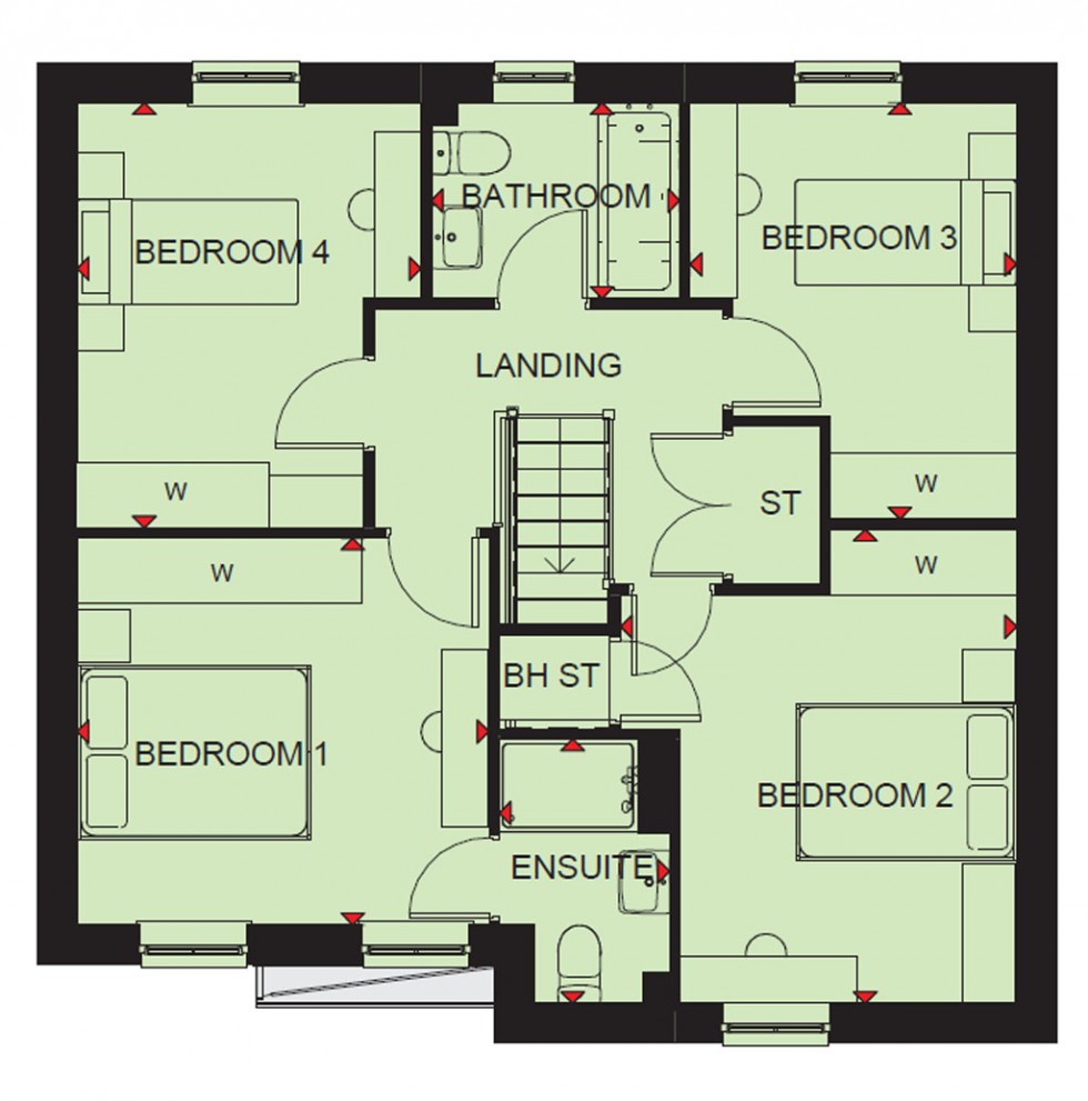 Floorplan for Plot 22, The Rowan, Silkin Meadows